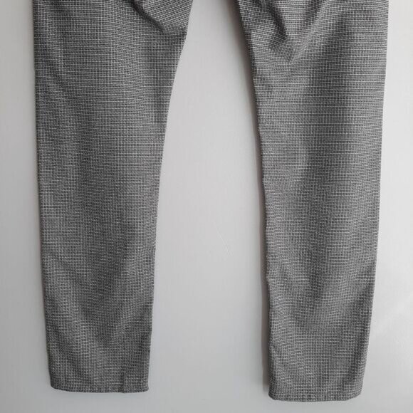 TOPMAN Stretch Skinny Button Fly Trousers Grey Geometric Pattern Men's Sz 38 - Picture 9 of 11